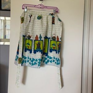 Vintage tea party linen apron